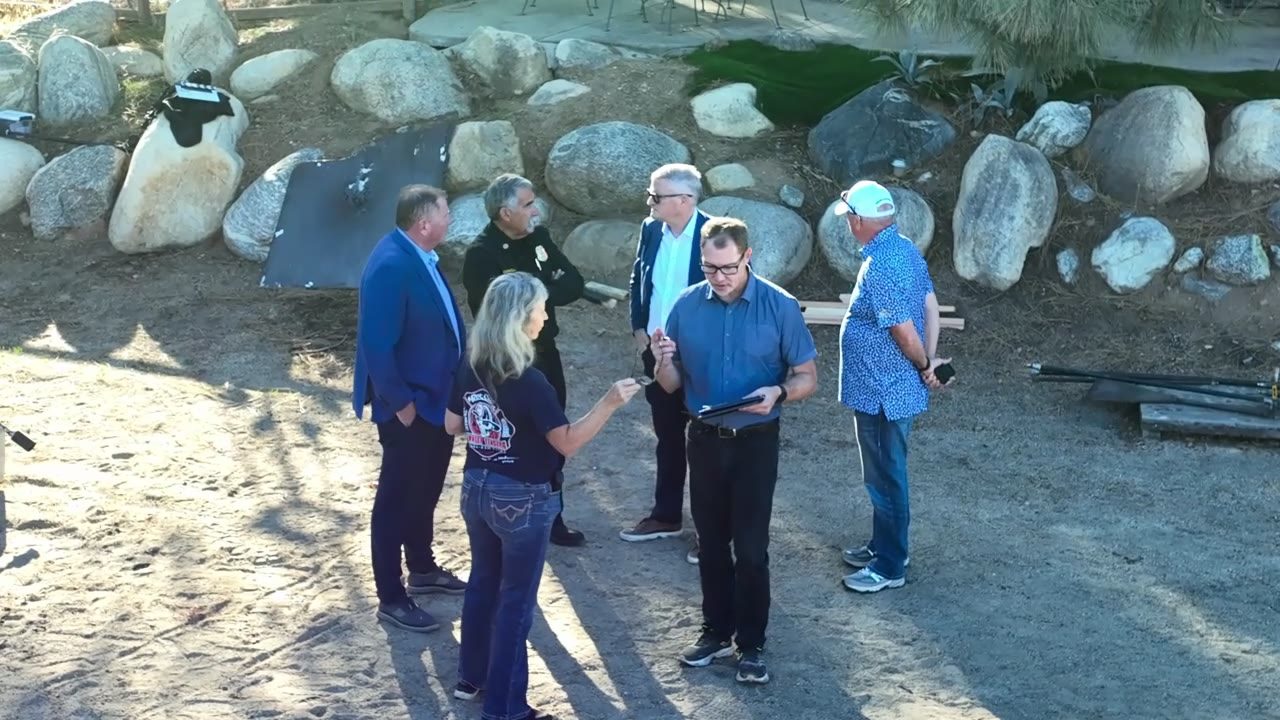 Field team gathered on a West Coast hillside during the GraphGel live-fire demonstration
