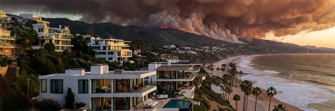 Luxury neighborhood with wildfire defense in place Luxury neighborhood with wildfire defense in place